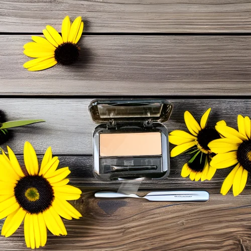 Blonde Brush-A-Brow Shiny Black Mirrored Compact Vegan
